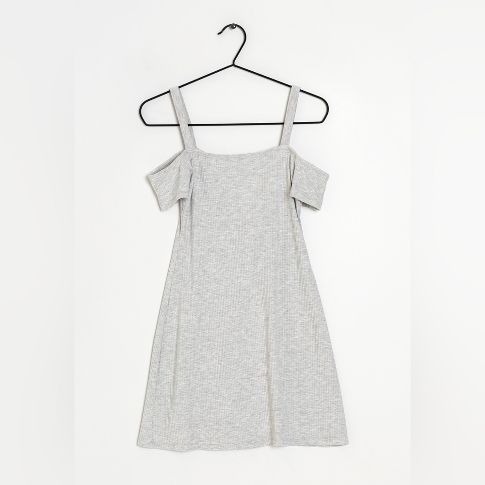 Bershka Gray Off-Shoulder Dress